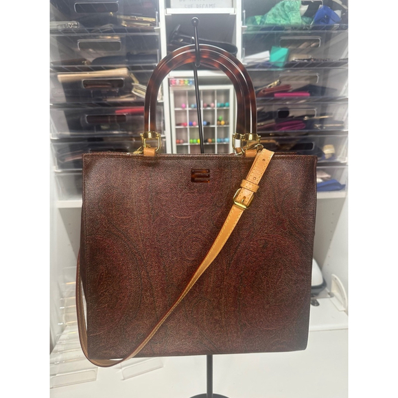 Women's Etro Tote Bag Medium Brown - Picture 2 of 16